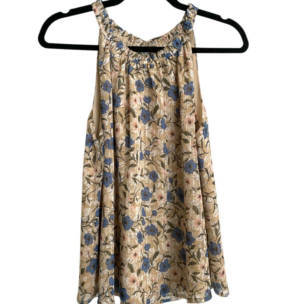 Rielle floral sleeveless top, Size Medium